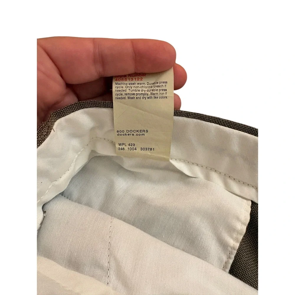 Dockers Men's Dress Pants 38x32 Brown Pleated Relaxed Fit‎ Wool Blend